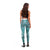 Samoa Siapo Elegant Leggings Hibiscus Teal Motifs - Polynesian Pride