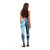 Samoa Siapo Mamanu Leggings Plumeria Navy Blue Motifs