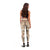 Samoa Siapo Pattern With Beige Hibiscus Leggings - Polynesian Pride