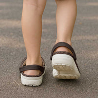 Samoa Siapo Pattern With Brown Hibiscus Clogs Shoes - Polynesian Pride