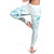 Samoa Siapo Pattern With Teal Hibiscus Leggings - Polynesian Pride