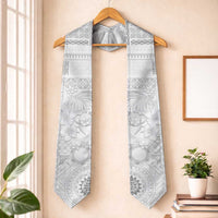 Samoa Siapo Pattern With White Hibiscus Graduation Stole