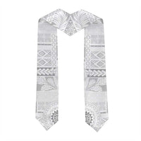 Samoa Siapo Pattern With White Hibiscus Graduation Stole