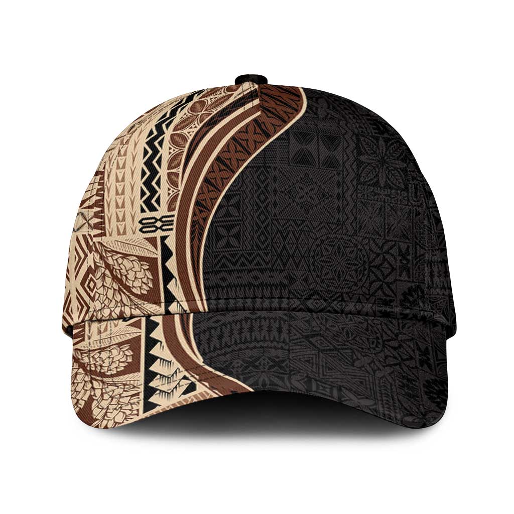 Samoa Siapo Tapa Pattern Half Style Classic Cap Beige Color LT03