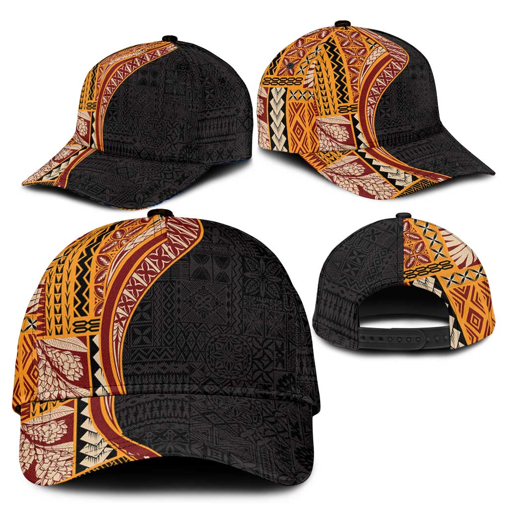 Samoa Siapo Tapa Pattern Half Style Classic Cap Yellow Color LT03