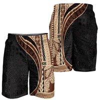 Samoa Siapo Tapa Pattern Half Style Shorts for Men Beige Color - Polynesian Pride
