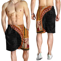 Samoa Siapo Tapa Pattern Half Style Shorts for Men Yellow Color - Polynesian Pride