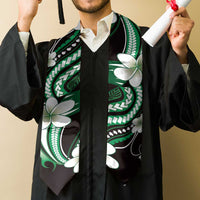 Samoa Siapo Tribal Pattern Graduation Stole Forest Green Polynesian Plumeria Tapa Motif LT9 - Polynesian Pride