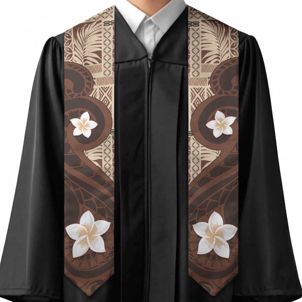 Samoa Teuila Graduation Stole Samoan Siapo Pattern Brown Version LT05 - Polynesian Pride