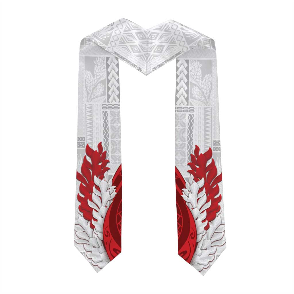 Samoa Teuila Graduation Stole Samoan Siapo Pattern Red Version