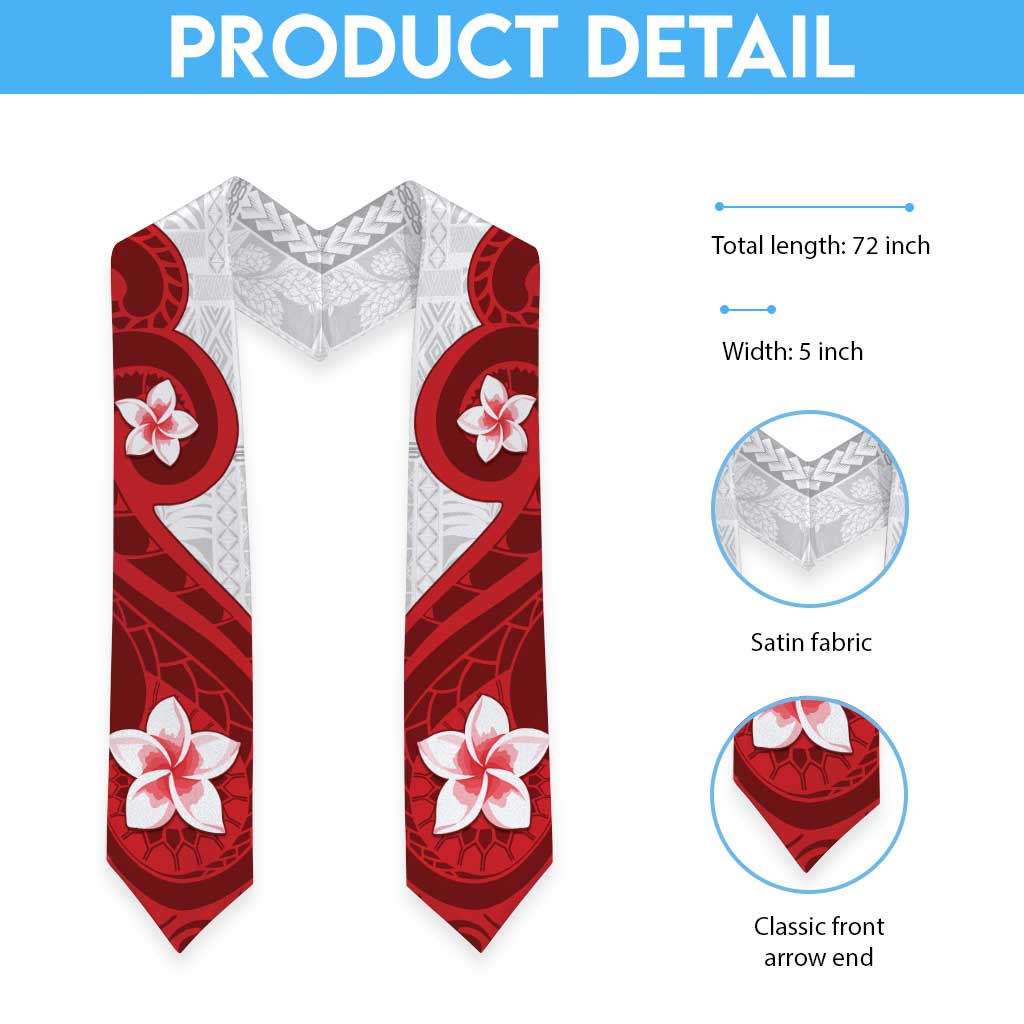Samoa Teuila Graduation Stole Samoan Siapo Pattern Red Version