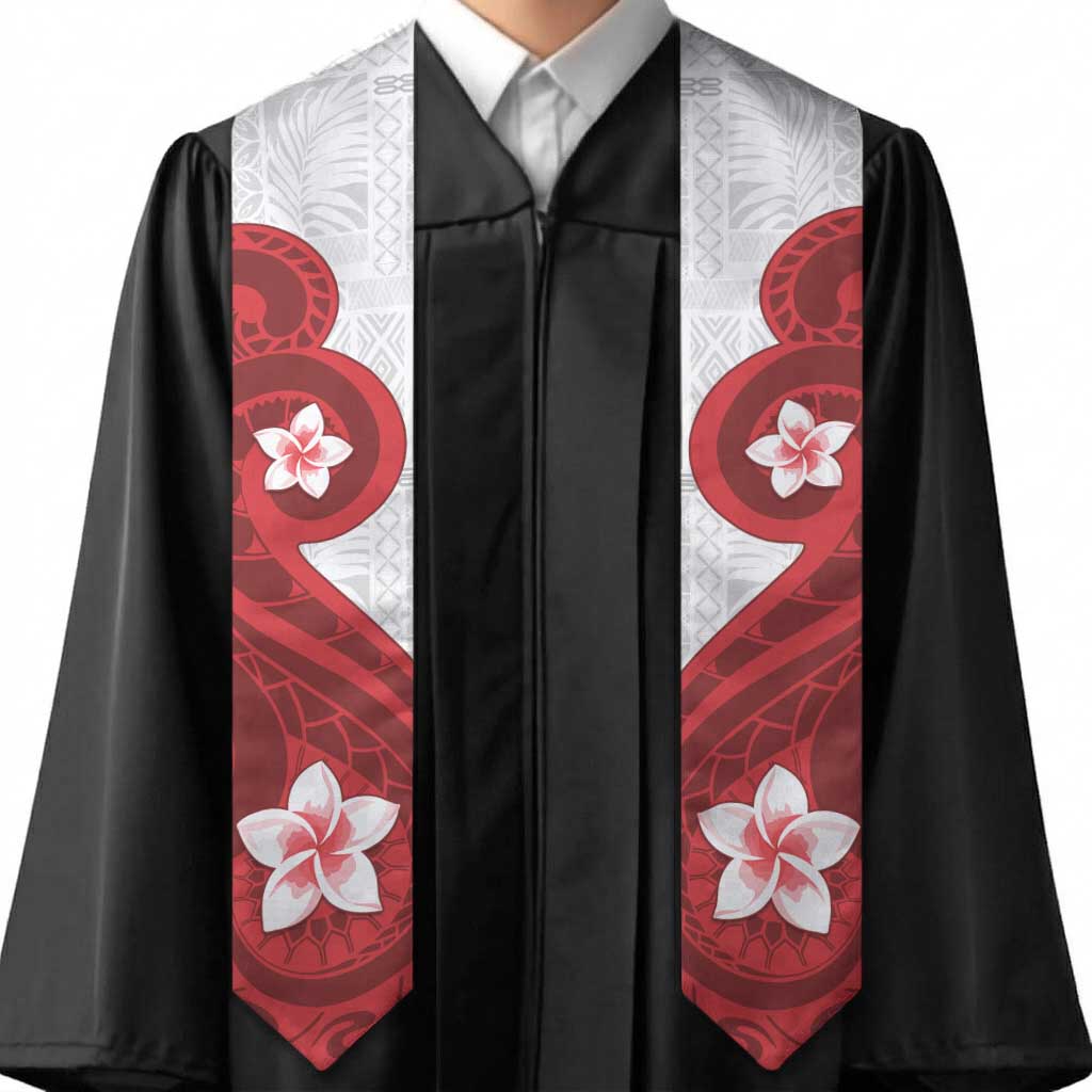 Samoa Teuila Graduation Stole Samoan Siapo Pattern Red Version
