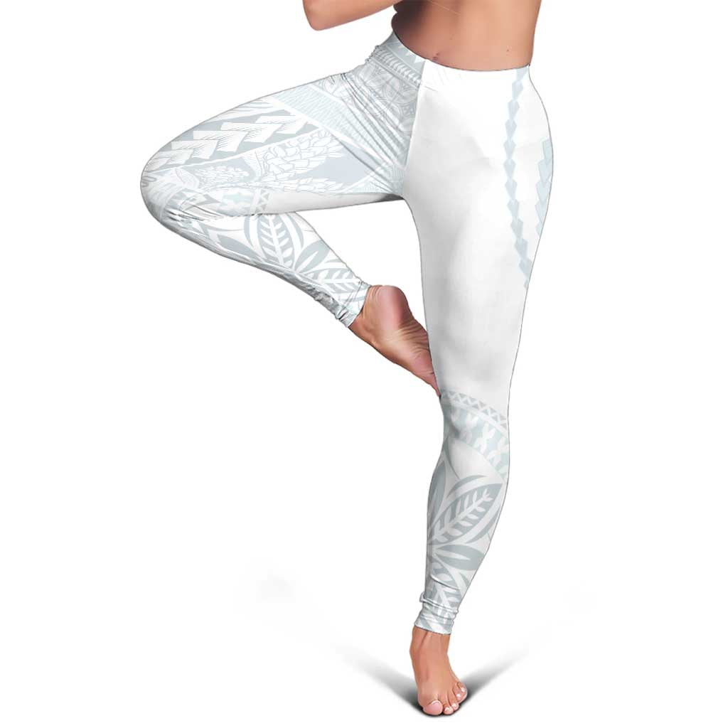 Samoa White Sunday Leggings Classic Siapo Style