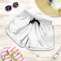 Samoan DNA Art Tattoo Shorts for Women Polynesian Pattern All White LT03 White - Polynesian Pride