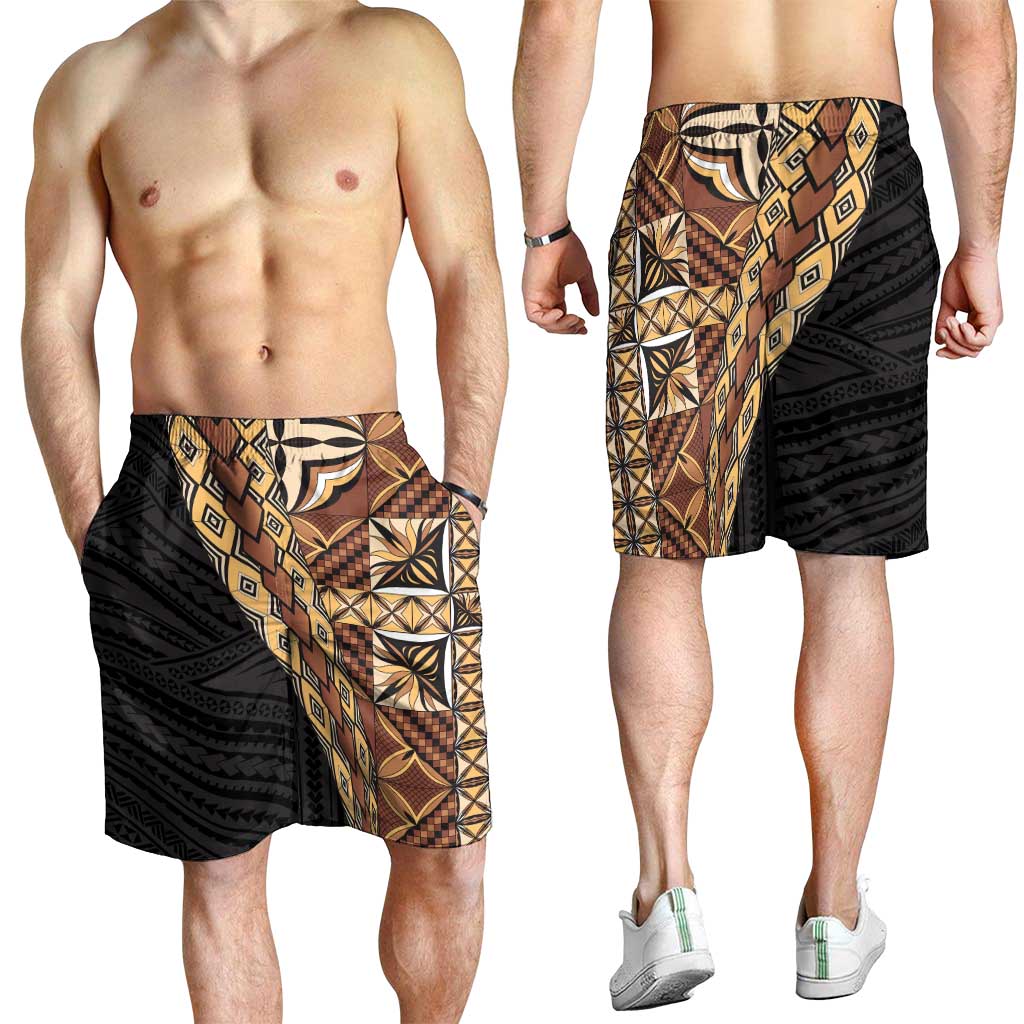 Samoan Siapo Shorts for Men Tatau Pattern Half Style Retro Mode - Polynesian Pride