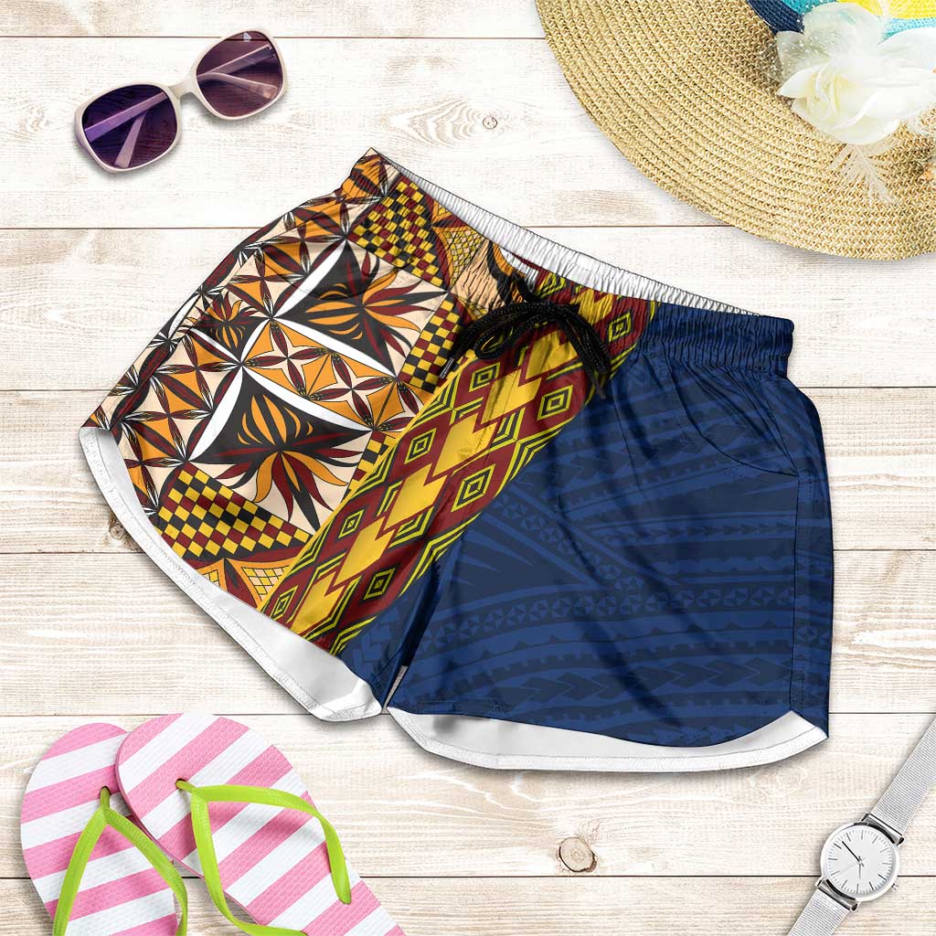 Samoan Siapo Shorts for Women Tatau Pattern Half Style - Polynesian Pride