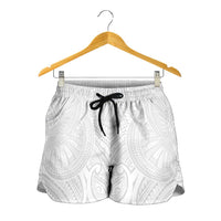 Samoan Traditional Art Tattoos Shorts for Women Tatau Roman Reigns White Color - Polynesian Pride