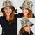 Seamless Pattern Maile and Pikake Lei Bucket Hat Squares Maile Leaf - Polynesian Pride