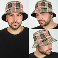 Seamless Pattern Pikake Lei Bucket Hat Floral Squares Pikake - Polynesian Pride