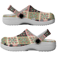 Seamless Pattern Pikake Lei Clogs Shoes Floral Squares Pikake - Polynesian Pride