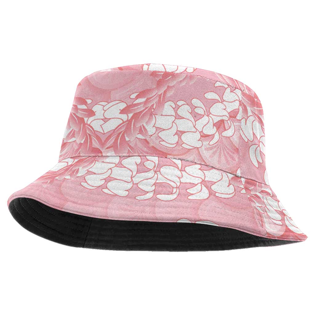 Soft Pink Mermaid Puakenikeni Maile Lei Bucket Hat