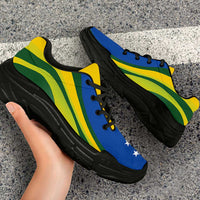 Solomon Islands Chunky Sneakers Flag-Inspired Curve Style
