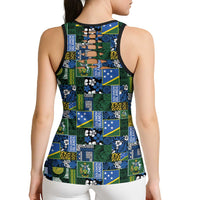 Solomon Islands Meri Kirihimete Hollow Tank Top Pacific Patchwork Xmas Vibes - Polynesian Pride