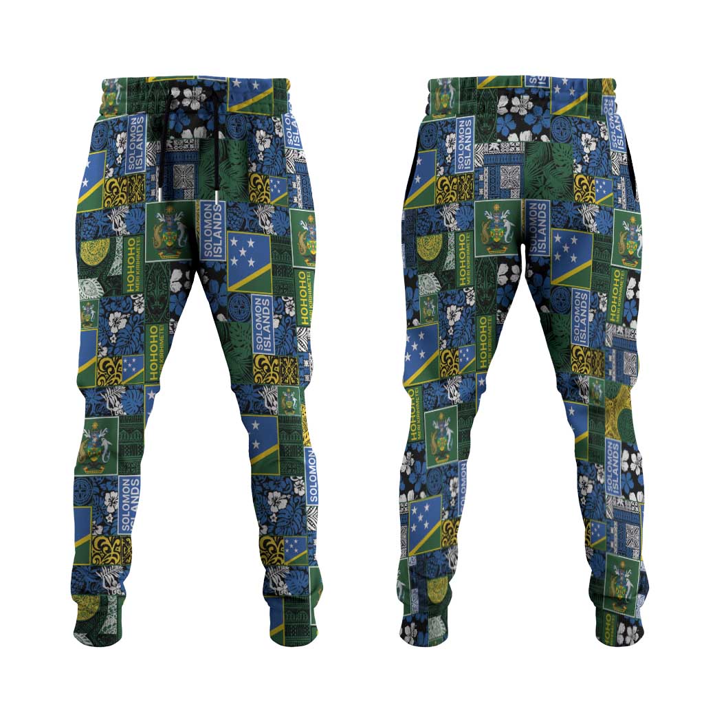 Solomon Islands Meri Kirihimete Jogger Pants Pacific Patchwork Xmas Vibes - Polynesian Pride