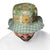 Squares Puakenikeni and Kalo Bucket Hat Turquoise Palaka Hawaiian Quilt Pattern - Polynesian Pride