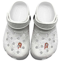 Super Samoa-Six Eight Five to The World Clogs Shoes Traditional Samoan Tattoo All White