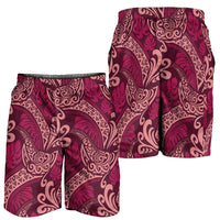 Sweet Pink Monstera Shorts for Men Polynesian Tribal Pattern - Polynesian Pride