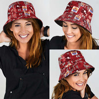 Tahiti Oaoa I Teie Noera Bucket Hat Pacific Patchwork Xmas Vibes - Polynesian Pride