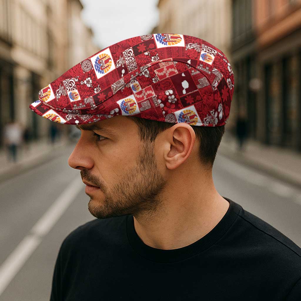 Tahiti Oaoa I Teie Noera Jeff Hat Pacific Patchwork Xmas Vibes - Polynesian Pride