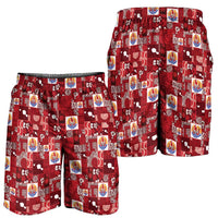 Tahiti Oaoa I Teie Noera Shorts for Men Pacific Patchwork Xmas Vibes - Polynesian Pride