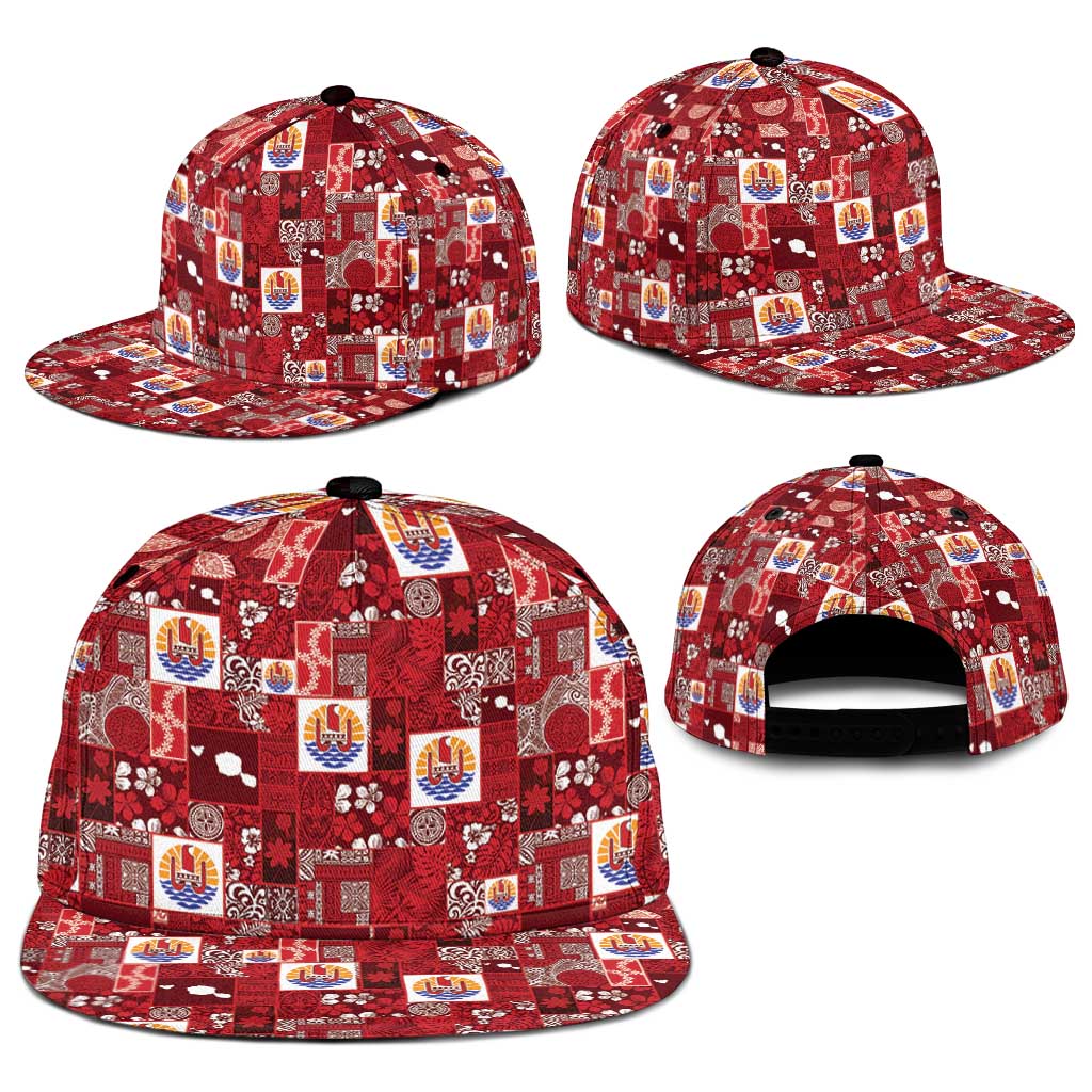Tahiti Oaoa I Teie Noera Snapback Cap Pacific Patchwork Xmas Vibes - Polynesian Pride