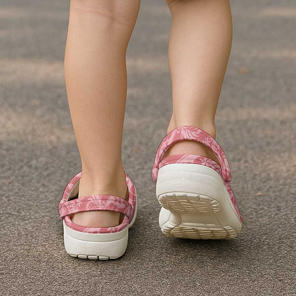 Tahiti Tarona Tiare Floral Clogs Shoes Monstera Palm Tropical Leaves - Polynesian Pride