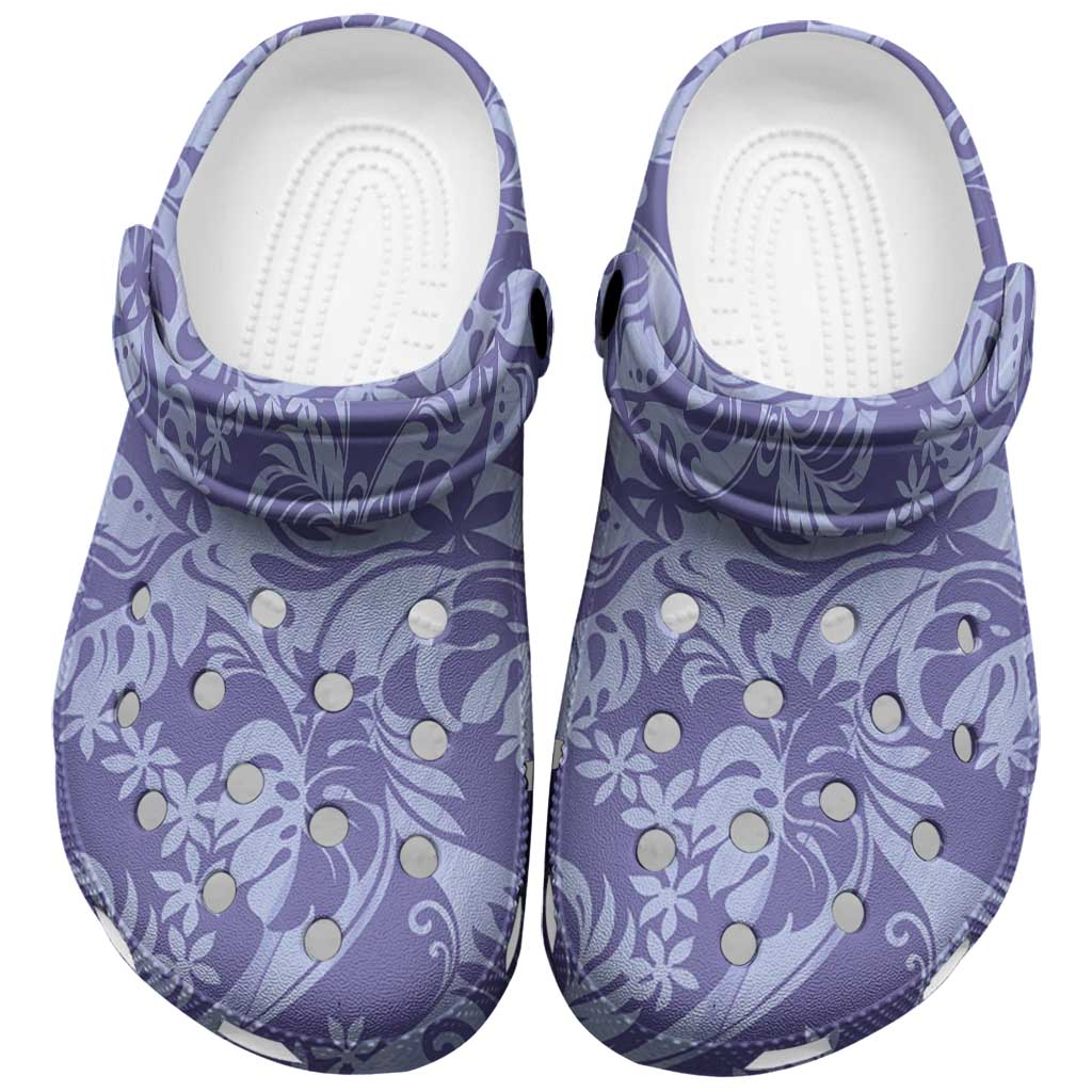Tahiti Vareau Tiare Floral Clogs Shoes Monstera Palm Tropical Leaves - Polynesian Pride