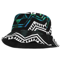 Taniko Aotearoa Mix Paua Shell Bucket Hat Niho Taniwha Turquoise Glitter - Polynesian Pride