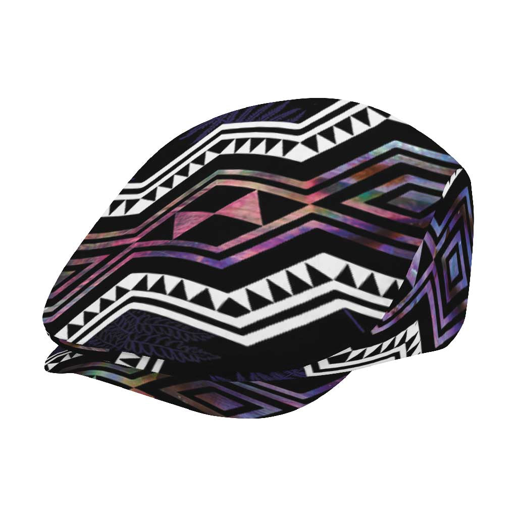 Taniko Aotearoa Mix Paua Shell Jeff Hat Niho Taniwha Lilac Glitter - Polynesian Pride