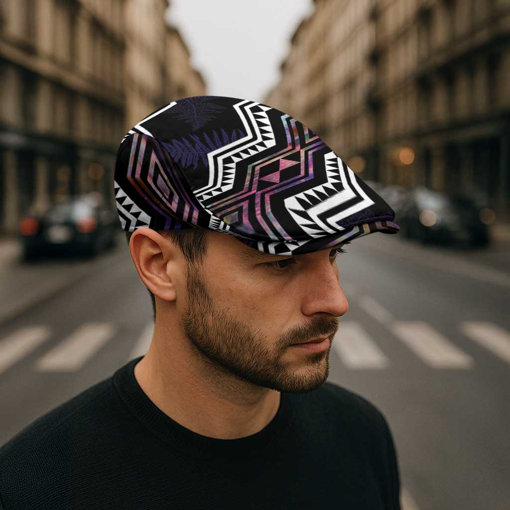 Taniko Aotearoa Mix Paua Shell Jeff Hat Niho Taniwha Lilac Glitter - Polynesian Pride