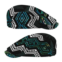 Taniko Aotearoa Mix Paua Shell Jeff Hat Niho Taniwha Turquoise Glitter - Polynesian Pride
