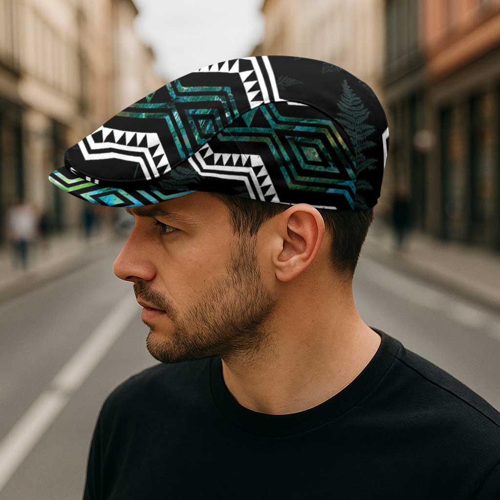 Taniko Aotearoa Mix Paua Shell Jeff Hat Niho Taniwha Turquoise Glitter - Polynesian Pride