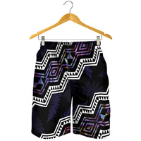 Taniko Aotearoa Mix Paua Shell Shorts for Men Niho Taniwha Lilac Glitter - Polynesian Pride