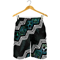 Taniko Aotearoa Mix Paua Shell Shorts for Men Niho Taniwha Turquoise Glitter - Polynesian Pride