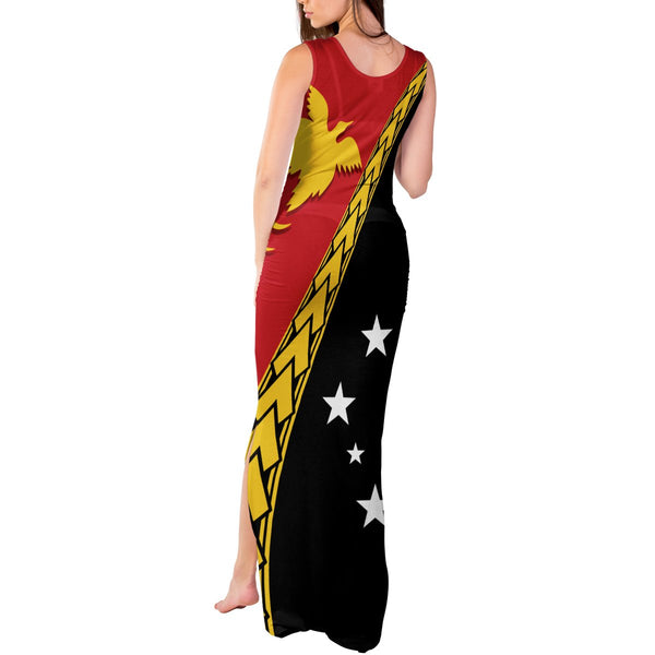 PNG Hibiscus Tribal Pattern Short Sleeve Bodycon Dress Bird-of-Paradise LT7