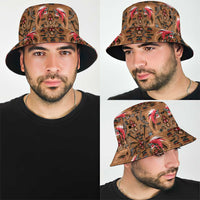 Terracotta Bird of Batik Papua Bucket Hat Exotic Natural Wealth of Papua - Polynesian Pride