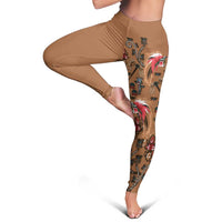 Terracotta Bird of Batik Papua Leggings Exotic Natural Wealth of Papua - Polynesian Pride