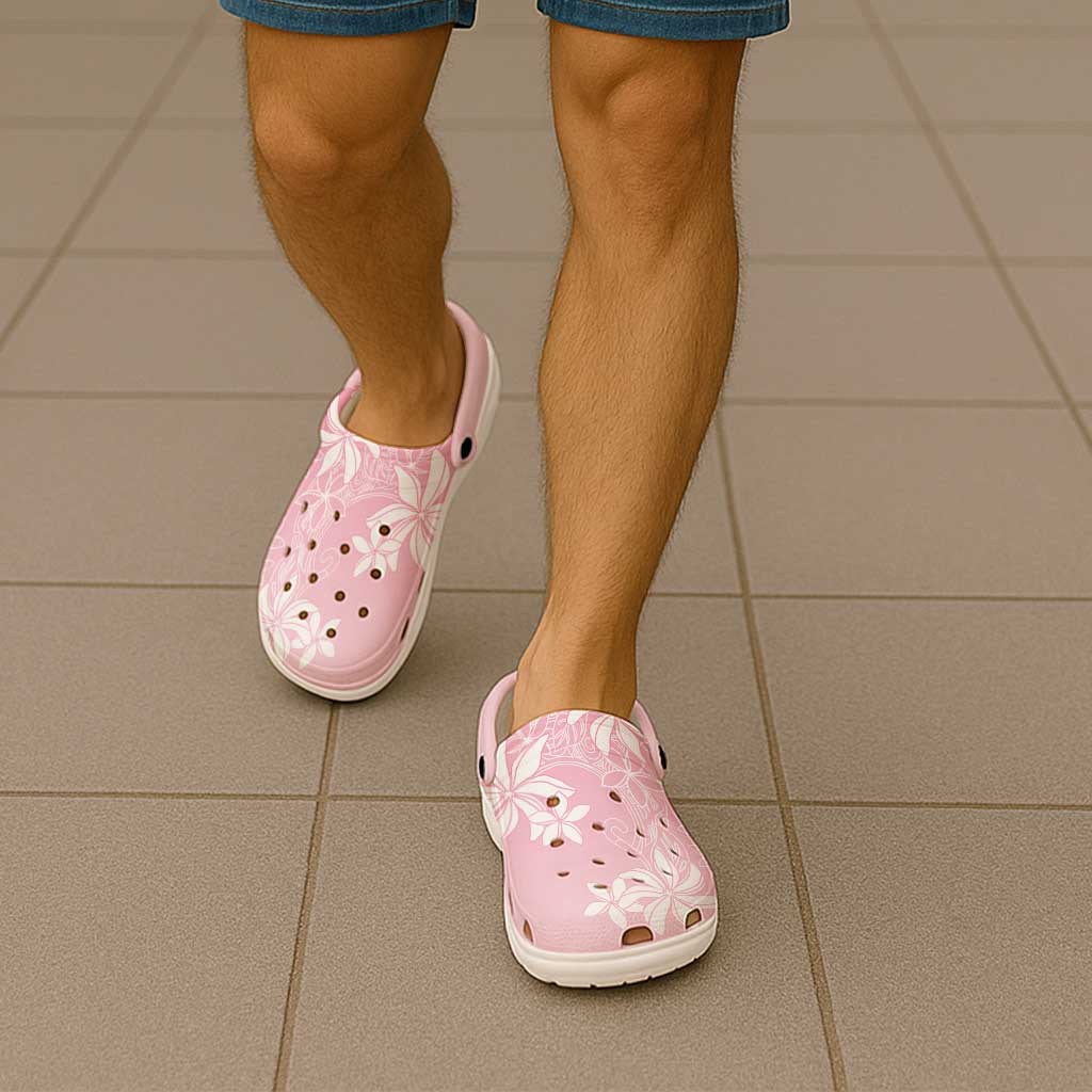 Tiare Tahiti Clogs Shoes Pink Polynesia Motifs - Polynesian Pride