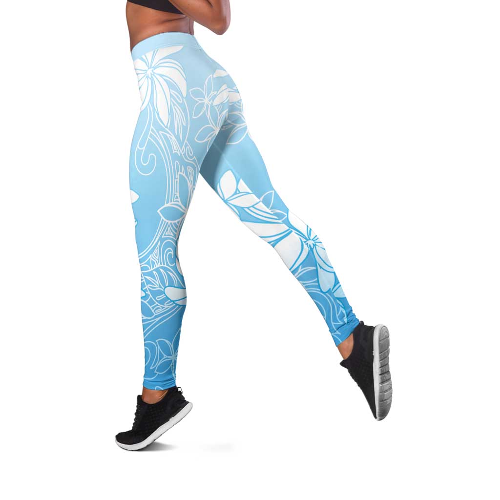 Tiare Tahiti Leggings Blue Polynesia Motifs - Polynesian Pride