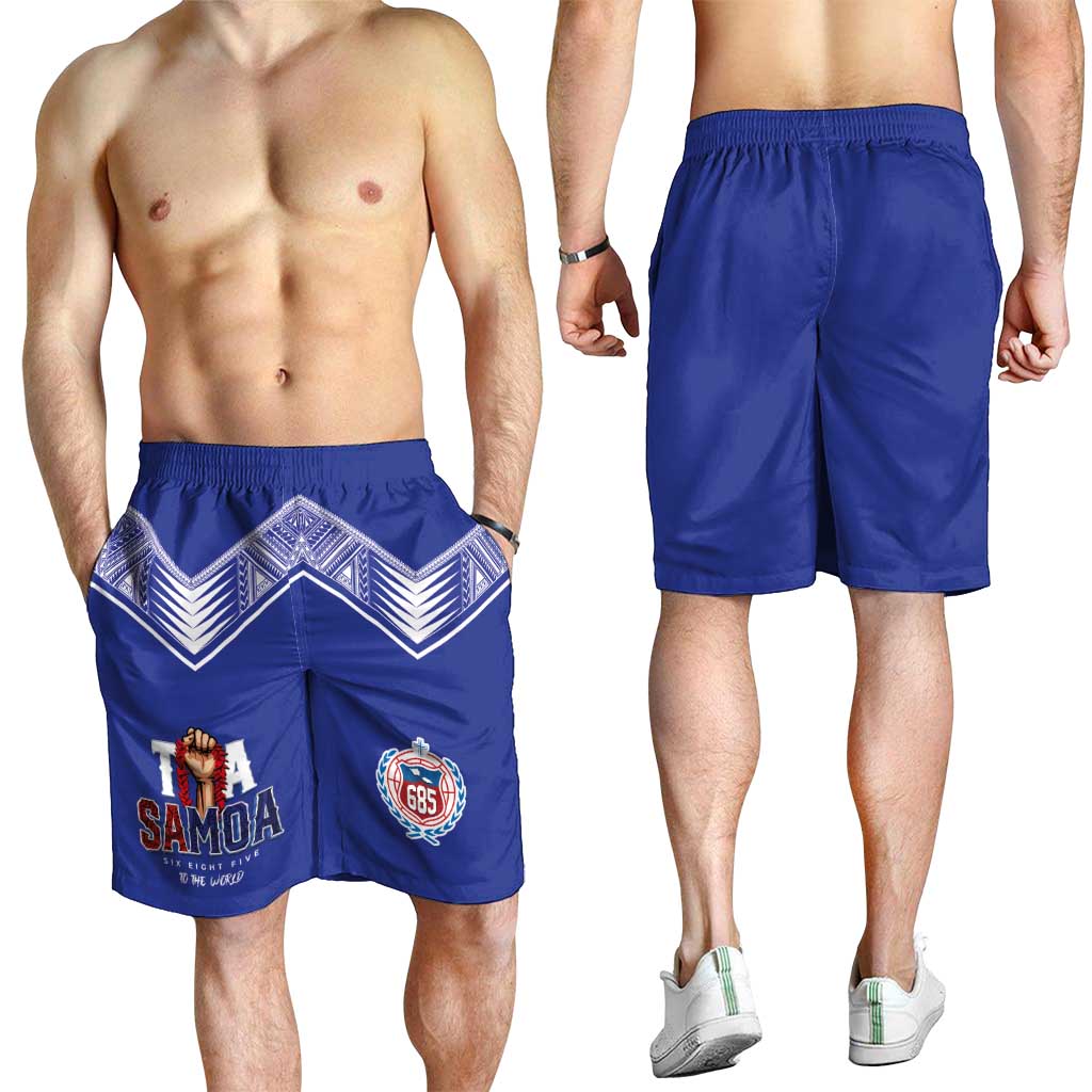 Toa Samoa Rugby Shorts for Men Six Eight Five to The World - Polynesian Pride